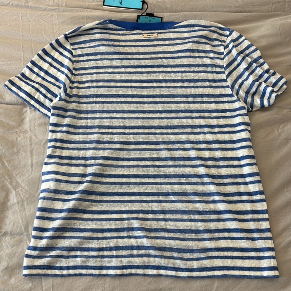 Gucci x Disney Donald Duck NWT blue and white striped XS T shirt top tee - Picture 4 of 4